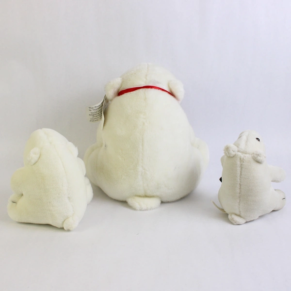 Lot of 3 Small to Medium Coca-Cola Polar Bear Plush Toys