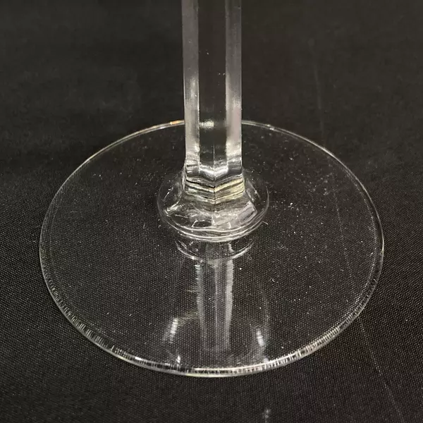 Lot of 4 Hexagon Stem Crystal White Wine Glasses 6.25 Inch