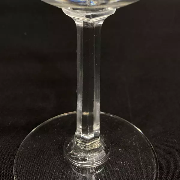 Lot of 4 Hexagon Stem Crystal White Wine Glasses 6.25 Inch