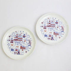 Set of 2 1960s Vintage Arabia Finland Matin Matka 7.5" Children’s Plate Rare