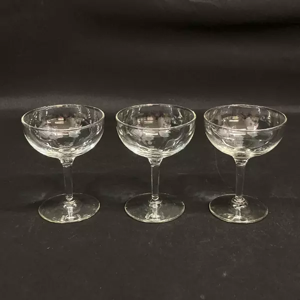 Lot of 3 Crystal Champagne Glasses