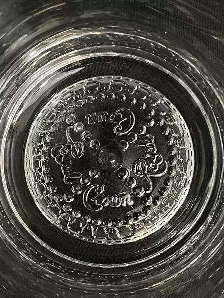 Lot of 2 Crown Royal Black Embossed Lowball Glasses Good Condition