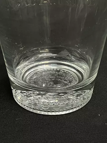 Lot of 2 Crown Royal Black Embossed Lowball Glasses Good Condition