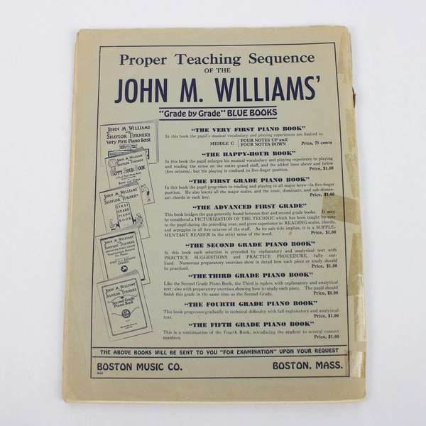 Vintage 1932 John M Williams Boy's Book of Pieces for Piano Medium Grade