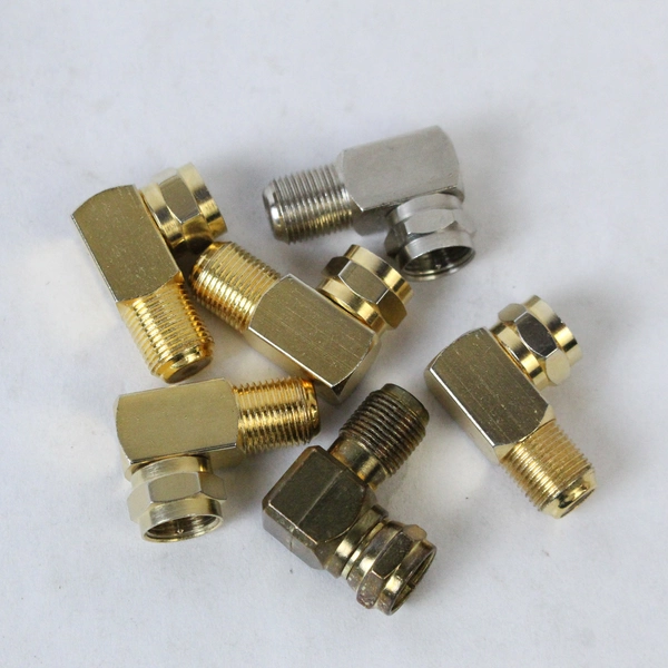 6 Coaxial Cable Female Connector Bundle with 90 Degree Male to Female Adapt