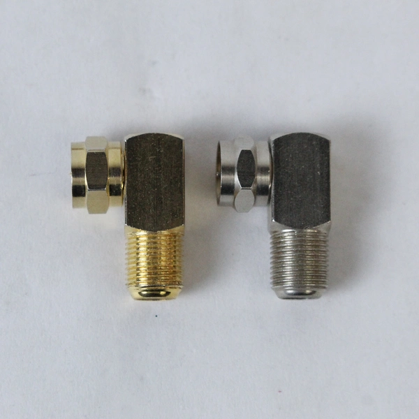 6 Coaxial Cable Female Connector Bundle with 90 Degree Male to Female Adapt