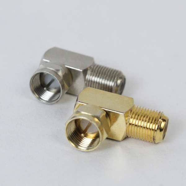 6 Coaxial Cable Female Connector Bundle with 90 Degree Male to Female Adapt