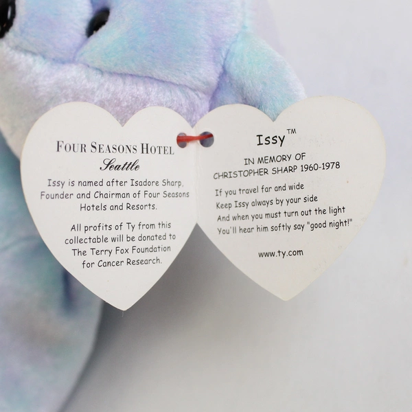 Ty Beanie Baby Issy 2001 Four Seasons Hotel Bear Seattle W/ Tag Push Doll Toy