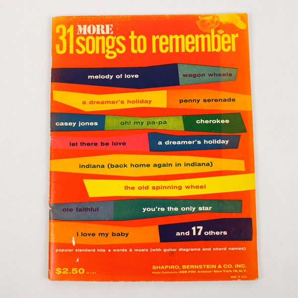 31 More Songs to Remember by Robert C Haring 1959 Song Book PB