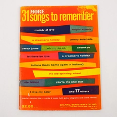 31 More Songs to Remember by Robert C Haring 1959 Song Book PB