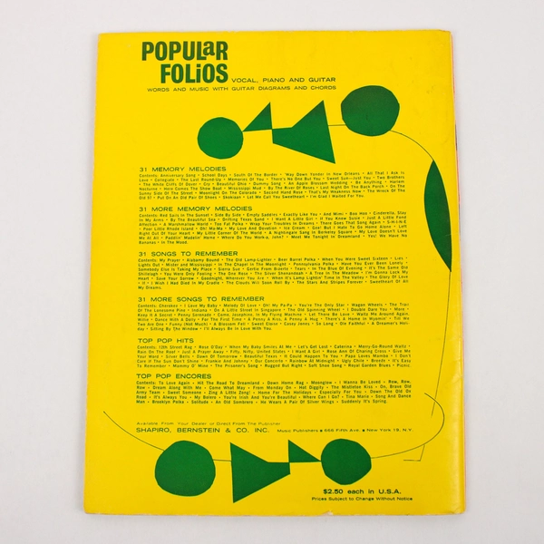 31 More Songs to Remember by Robert C Haring 1959 Song Book PB