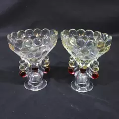 Set of 2 Vintage Westmoreland Thousand Eye Glass Taper Candle Holders