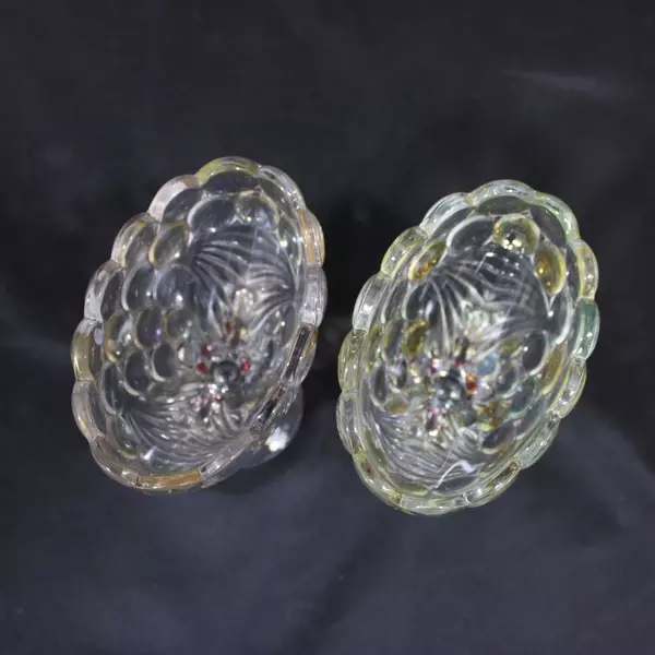 Set of 2 Vintage Westmoreland Thousand Eye Glass Taper Candle Holders