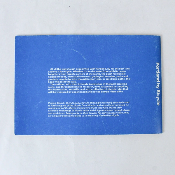 Portland By Bicycle Book 1982 by Church, Lowe & Wiselogle - Pre-Owned