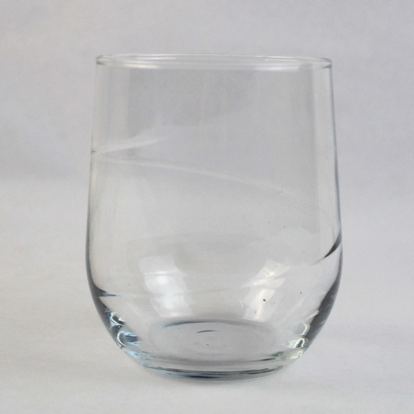 Set Of 4 Unmarked Stemless Crystal Wine Glasses Barware Drinkware