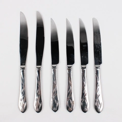 6 Pc Lot Temp-Tations Old World Floral-Round Tip Knives