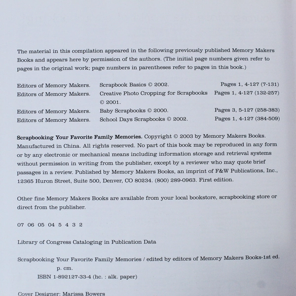 Scrapbooking Your Favorite Family Memories by Michele Gerbrandt 2006 Hardcover