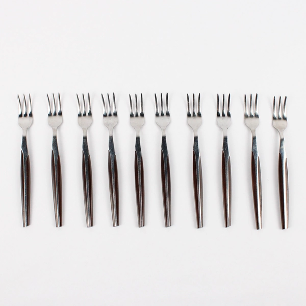 Lot Of 10 Eldan ELD2-Black Stainless Steel Japan Cocktail/Seafood Fork