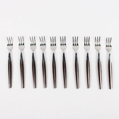 Lot Of 10 Eldan ELD2-Black Stainless Steel Japan Cocktail/Seafood Fork