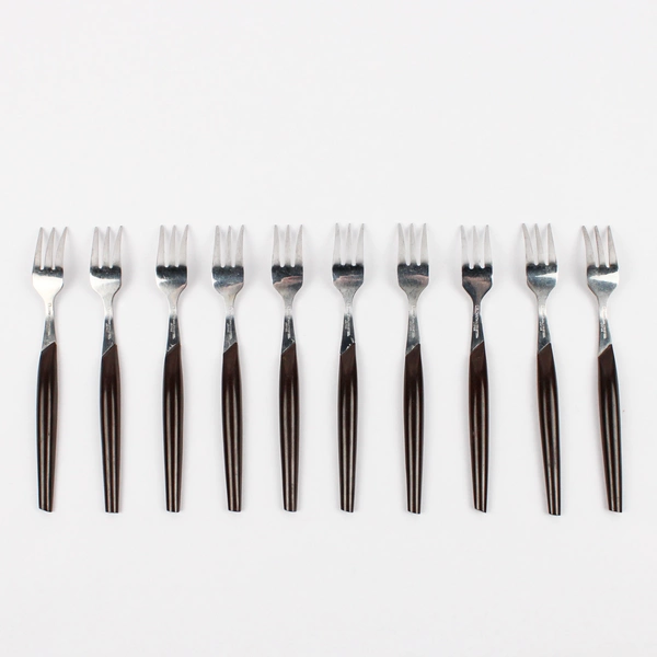 Lot Of 10 Eldan ELD2-Black Stainless Steel Japan Cocktail/Seafood Fork