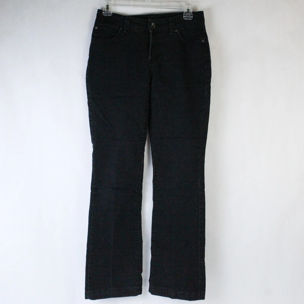 Nine West Bootcut Jeans Women's Size 2 Faded Black Denim, Modified Hem