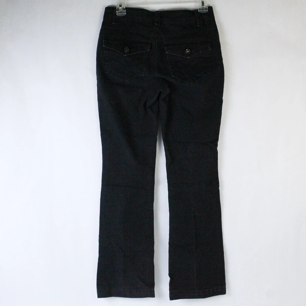 Nine West Bootcut Jeans Women's Size 2 Faded Black Denim, Modified Hem