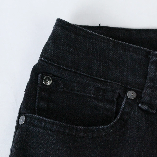 Nine West Bootcut Jeans Women's Size 2 Faded Black Denim, Modified Hem