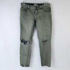Free People Women's Distressed Skinny Jeans W 25 Grayish Brown Raw Hem