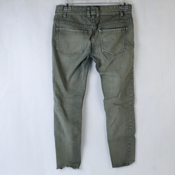 Free People Women's Distressed Skinny Jeans W 25 Grayish Brown Raw Hem