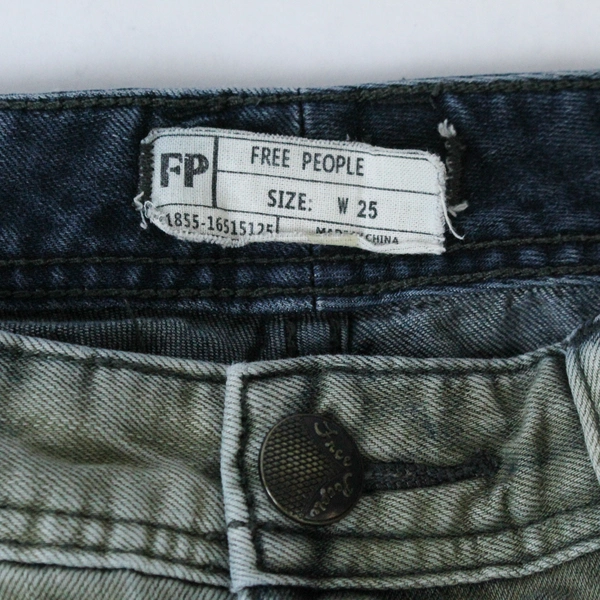 Free People Women's Distressed Skinny Jeans W 25 Grayish Brown Raw Hem