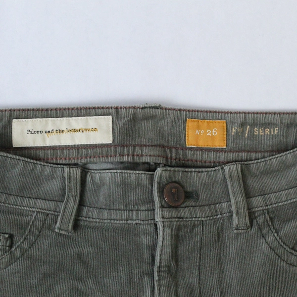 Pilcro Green Corduroy Skinny Jeans Size 26, Pre-owned with Stains