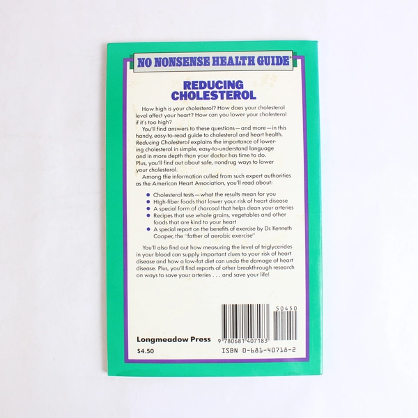 Reducing Cholesterol by Kenneth Cooper 1989 Paperback