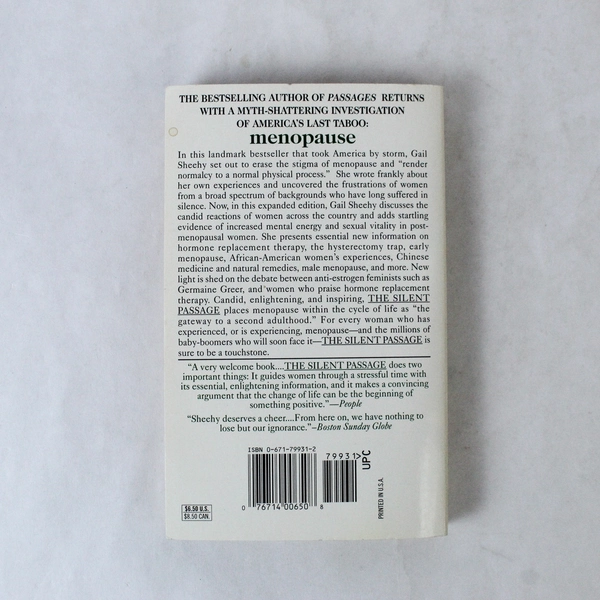 The Silent Passage Menopause by Gail Sheehy 1993 Mass Market Reprint