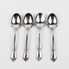 Lot Of 4 Oneida Arbor Rose-True Rose Stainless Steel Place/Oval Soup Spoon