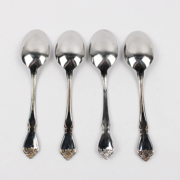 Lot Of 4 Oneida Arbor Rose-True Rose Stainless Steel Place/Oval Soup Spoon