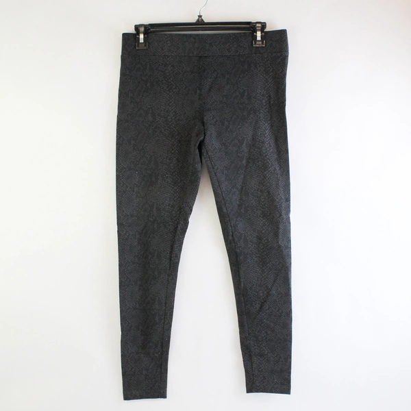 Matty M Dark Gray Snakeskin Pattern Leggings Women's Size Medium