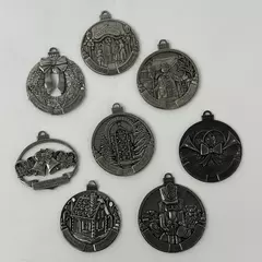 Set of 8 Pewter Taste of Home Christmas Ornaments 1998-2005