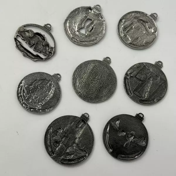 Set of 8 Pewter Taste of Home Christmas Ornaments 1998-2005