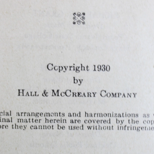 Program Choruses The Green Book by Hall & McCreary Company 1930