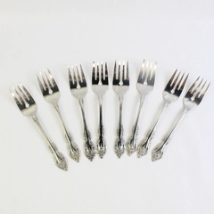 Lot Of 7 Oneida Silver Brahms (Stainless) Medium Solid Cold Meat Serving Fork
