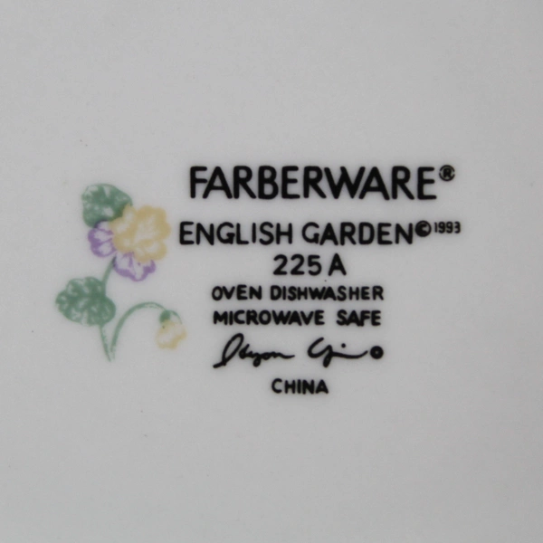 Farberware Sugar Bowl English Garden 225A Vintage Stoneware 1993 W/out Lid