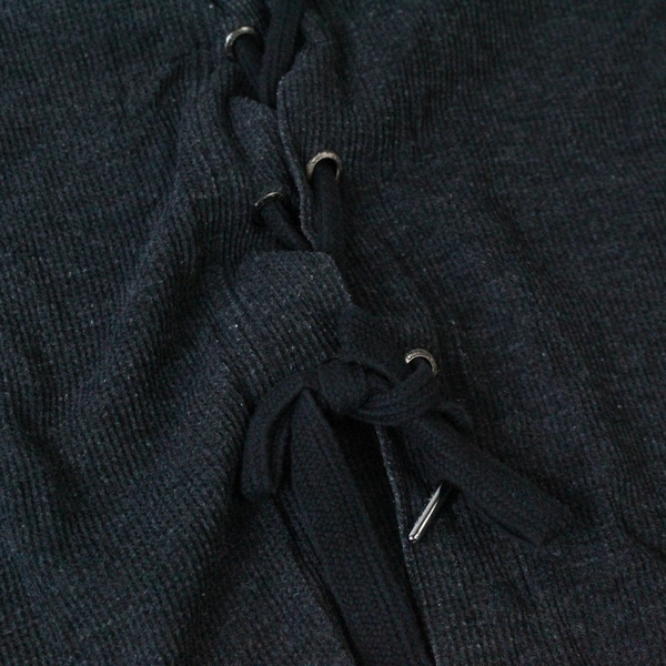 Calvin Klein Performance Waffle Knit Top 3/4 Length Sleeves Lace Up Back Sz M