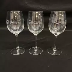 Set of 3 Walnut City Wine Works McMinnville Oregon Wine Glasses