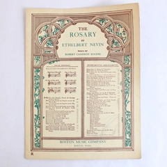 The Rosary by Ethelbert Nevin Boston Music Company Piano Sheet Music 1912