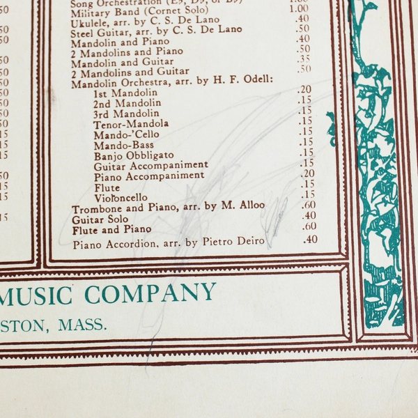 The Rosary by Ethelbert Nevin Boston Music Company Piano Sheet Music 1912