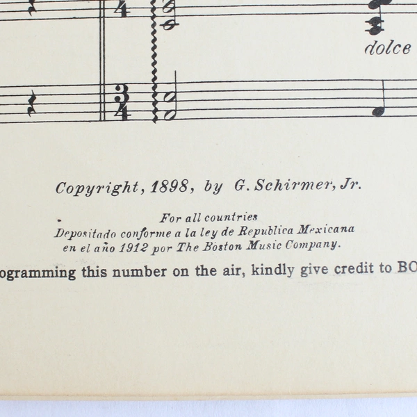 The Rosary by Ethelbert Nevin Boston Music Company Piano Sheet Music 1912