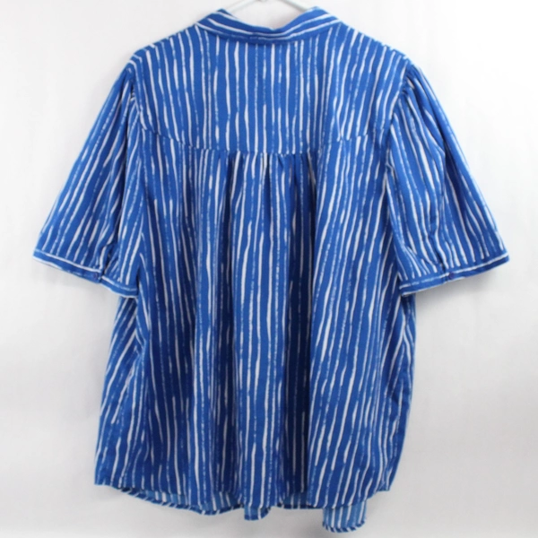 Roman's Blue and White Striped Button-Up Shirt Women's Size 22W