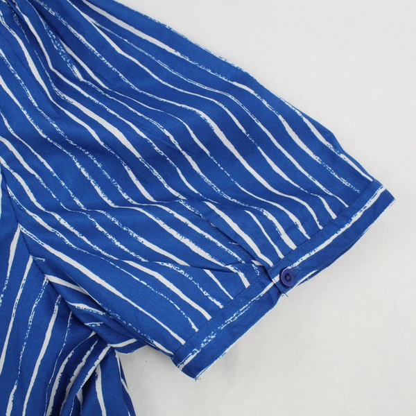 Roman's Blue and White Striped Button-Up Shirt Women's Size 22W