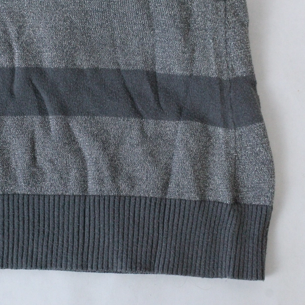 Merona Plus Gray Tight Knit Sweater Top 1/2 Length Sleeves Women's Size 2