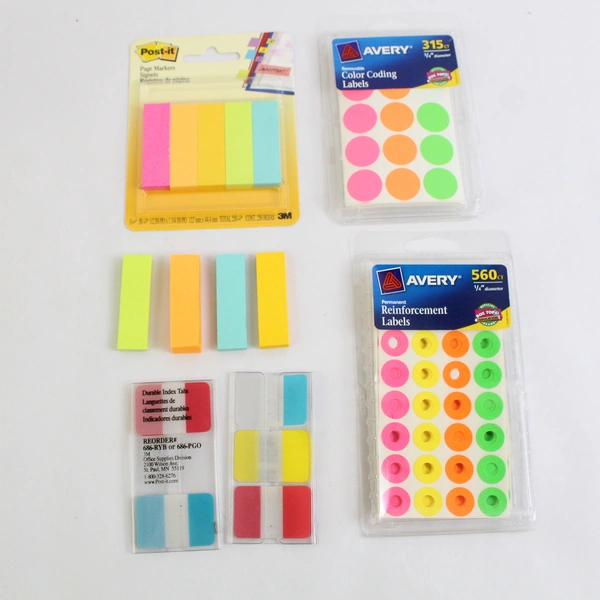 Small Lot of School and Office Supplies Sticky Notes Stables Scissors Etc.